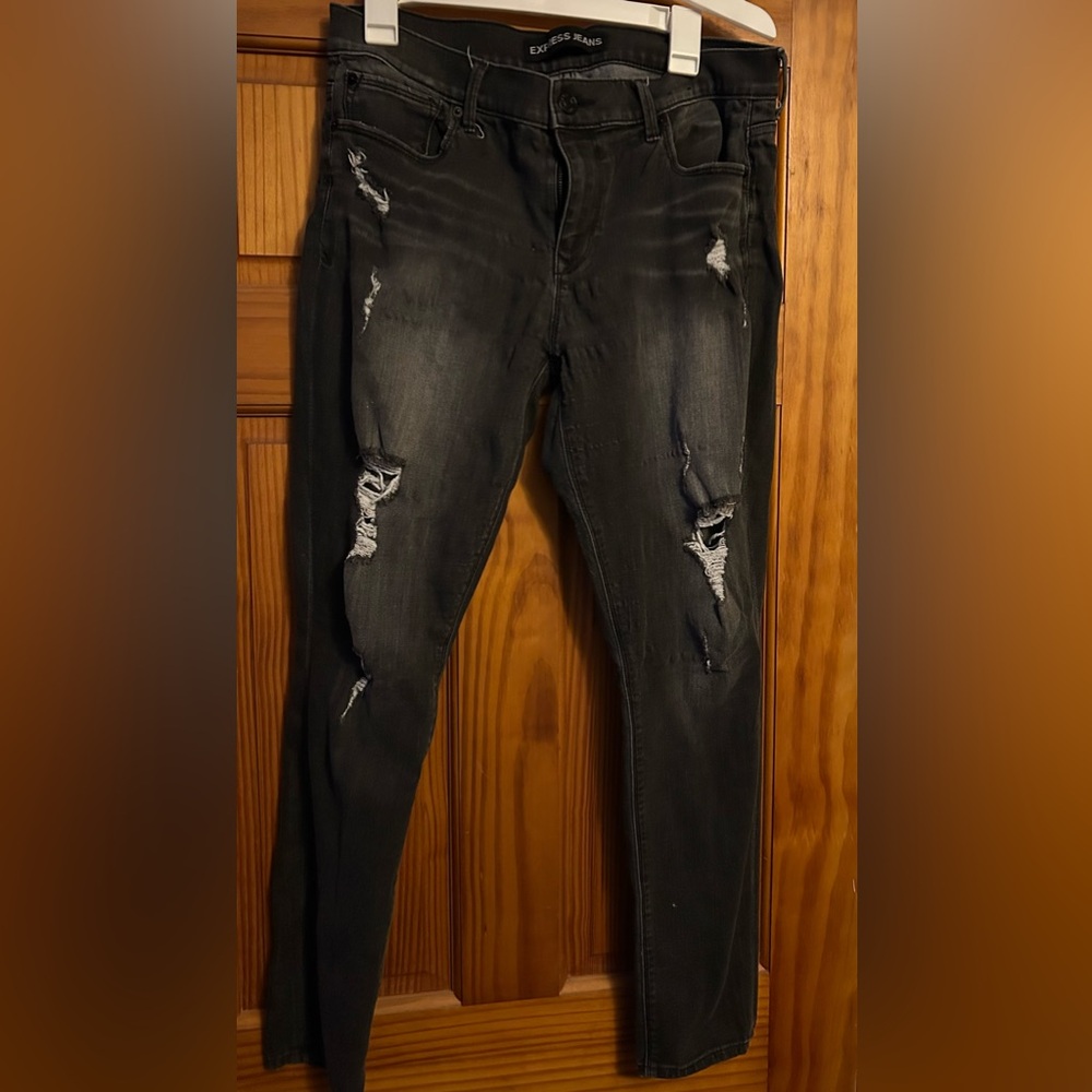 Express Distressed Black Women Jeans